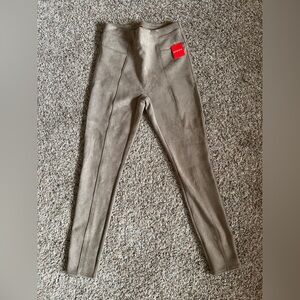 Spanx BNWT TAUPE SUEDE LEGGINGS